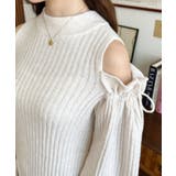 袖リボンショルダースリットニットワンピース | moment+ | 詳細画像9 