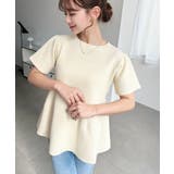 半袖ニットペプラムプルオーバー | moment+ | 詳細画像2 