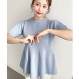 半袖ニットペプラムプルオーバー | moment+ | 詳細画像24 