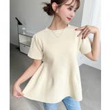 半袖ニットペプラムプルオーバー | moment+ | 詳細画像3 