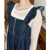 デニムフロントジップショルダーフリルティアードワンピース ライトオンス | moment+ | 詳細画像16 