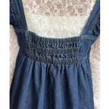 デニムフロントジップショルダーフリルティアードワンピース ライトオンス | moment+ | 詳細画像18 