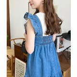 デニムフロントジップショルダーフリルティアードワンピース ライトオンス | moment+ | 詳細画像23 