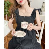 デニムフロントジップショルダーフリルティアードワンピース ライトオンス | moment+ | 詳細画像7 