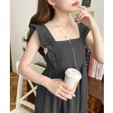 デニムフロントジップショルダーフリルティアードワンピース ライトオンス | moment+ | 詳細画像8 