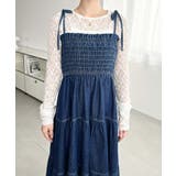 ライトオンスデニムシャーリングティアードキャミワンピース(デニムワンピース) | moment+ | 詳細画像11 