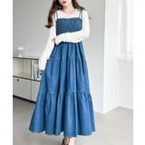 ライトオンスデニムシャーリングティアードキャミワンピース(デニムワンピース) | moment+ | 詳細画像16 