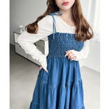 ライトオンスデニムシャーリングティアードキャミワンピース(デニムワンピース) | moment+ | 詳細画像17 