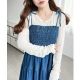 ライトオンスデニムシャーリングティアードキャミワンピース(デニムワンピース) | moment+ | 詳細画像19 