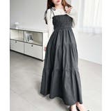 ライトオンスデニムシャーリングティアードキャミワンピース(デニムワンピース) | moment+ | 詳細画像5 