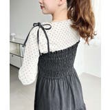 ライトオンスデニムシャーリングティアードキャミワンピース(デニムワンピース) | moment+ | 詳細画像6 