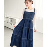 ライトオンスデニムシャーリングティアードキャミワンピース(デニムワンピース) | moment+ | 詳細画像7 