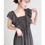 フロントシャーリングフリルワンピース | moment+ | 詳細画像2 