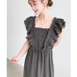 フロントシャーリングフリルワンピース | moment+ | 詳細画像3 