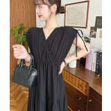 シャーリングリボンカシュクールティアードワンピース コットンワッシャー | moment+ | 詳細画像12 