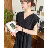 シャーリングリボンカシュクールティアードワンピース コットンワッシャー | moment+ | 詳細画像13 