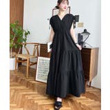 シャーリングリボンカシュクールティアードワンピース コットンワッシャー | moment+ | 詳細画像14 