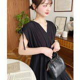 シャーリングリボンカシュクールティアードワンピース コットンワッシャー | moment+ | 詳細画像15 