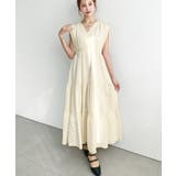 シャーリングリボンカシュクールティアードワンピース コットンワッシャー | moment+ | 詳細画像21 