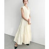 シャーリングリボンカシュクールティアードワンピース コットンワッシャー | moment+ | 詳細画像22 