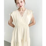 シャーリングリボンカシュクールティアードワンピース コットンワッシャー | moment+ | 詳細画像23 