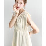 シャーリングリボンカシュクールティアードワンピース コットンワッシャー | moment+ | 詳細画像24 