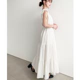 シャーリングリボンカシュクールティアードワンピース コットンワッシャー | moment+ | 詳細画像3 