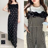 ギンガム＆ドットフリルオールインワン | moment+ | 詳細画像1 