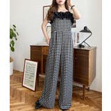 ギンガム＆ドットフリルオールインワン | moment+ | 詳細画像4 