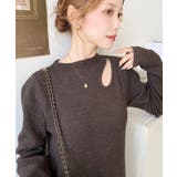 アシメカットアウトスウェットライクウォッシャブルニットワンピース | moment+ | 詳細画像12 