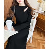 アシメカットアウトスウェットライクウォッシャブルニットワンピース | moment+ | 詳細画像5 