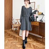 ジップアップカーディガン&リボンキャミワンピースセットアップニット | moment+ | 詳細画像10 