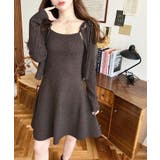 ジップアップカーディガン&リボンキャミワンピースセットアップニット | moment+ | 詳細画像19 