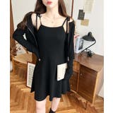 ジップアップカーディガン&リボンキャミワンピースセットアップニット | moment+ | 詳細画像4 