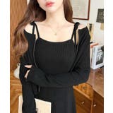 ジップアップカーディガン&リボンキャミワンピースセットアップニット | moment+ | 詳細画像5 