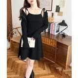 ジップアップカーディガン&リボンキャミワンピースセットアップニット | moment+ | 詳細画像6 