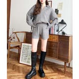 《セットアップ》ケーブル編みポロ&ショートパンツセットアップニット | moment+ | 詳細画像17 