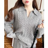 《セットアップ》ケーブル編みポロ&ショートパンツセットアップニット | moment+ | 詳細画像18 