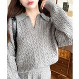 《セットアップ》ケーブル編みポロ&ショートパンツセットアップニット | moment+ | 詳細画像19 