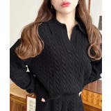 《セットアップ》ケーブル編みポロ&ショートパンツセットアップニット | moment+ | 詳細画像2 