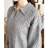 《セットアップ》ケーブル編みポロ&ショートパンツセットアップニット | moment+ | 詳細画像22 