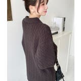 《セットアップ》ケーブル編みポロ&ショートパンツセットアップニット | moment+ | 詳細画像30 