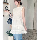 コットンレースフリルティアードキャミワンピース | moment+ | 詳細画像3 