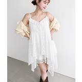 フラワーストレッチレースイレギュラーヘムキャミミニワンピース | moment+ | 詳細画像12