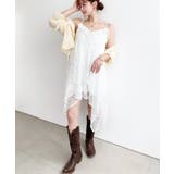 フラワーストレッチレースイレギュラーヘムキャミミニワンピース | moment+ | 詳細画像14