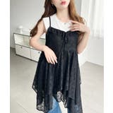 フラワーストレッチレースイレギュラーヘムキャミミニワンピース | moment+ | 詳細画像16