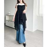 フラワーストレッチレースイレギュラーヘムキャミミニワンピース | moment+ | 詳細画像17