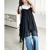 フラワーストレッチレースイレギュラーヘムキャミミニワンピース | moment+ | 詳細画像19