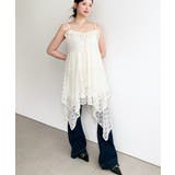 フラワーストレッチレースイレギュラーヘムキャミミニワンピース | moment+ | 詳細画像24