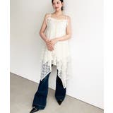 フラワーストレッチレースイレギュラーヘムキャミミニワンピース | moment+ | 詳細画像25